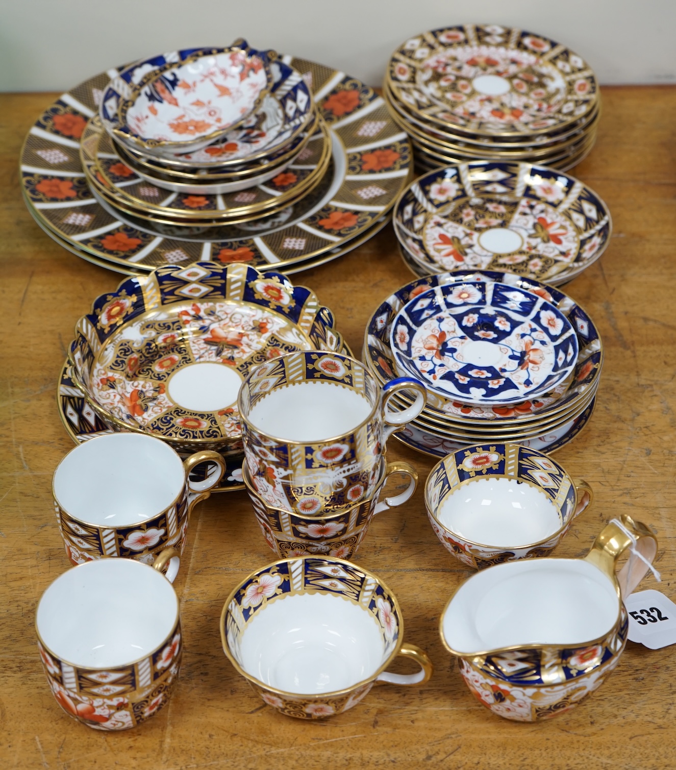 A collection of mostly Royal Crown Derby and Davenport Imari pattern teawares. Condition - good